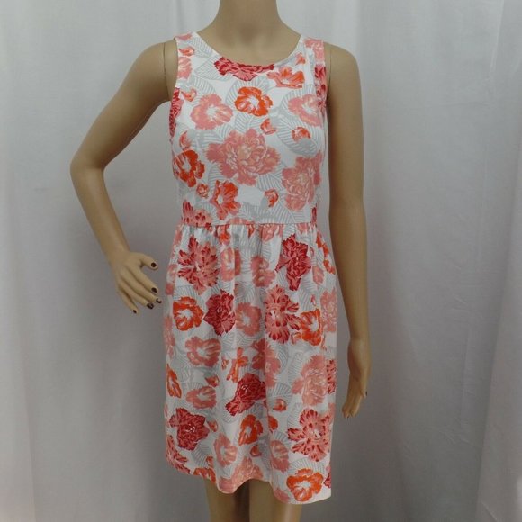 "LOFT" MULTICOLOR FLORAL PRINT SLEEVELESS A-LINE DRESS SIZE: SP NWT